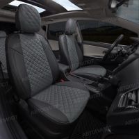 Чехлы Автопилот Алькантара Ромб на Citroen C-Elysee 2013-2021 г.в.