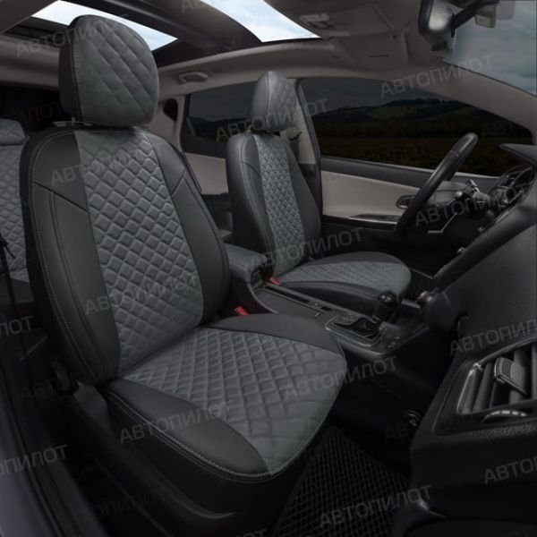 Чехлы Автопилот Алькантара Ромб на Citroen C-Elysee 2013-2021 г.в.