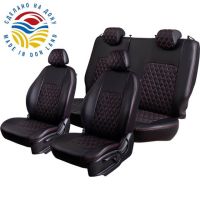 Чехлы Экокожа Турин Ромб на Daewoo Lanos