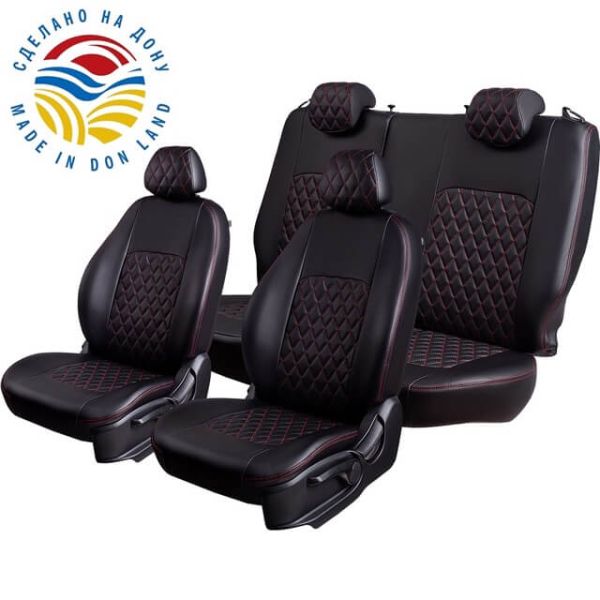 Чехлы Экокожа Турин Ромб на Daewoo Lanos