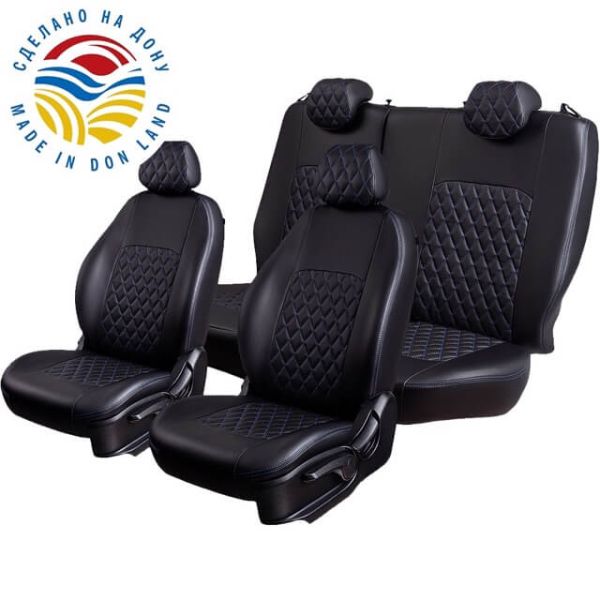 Чехлы Экокожа Турин Ромб на Daewoo Lanos